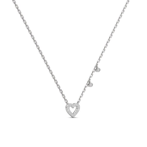 1/5 CT. T.w. Lab-Grown Diamond Heart Necklace in Sterling Silver