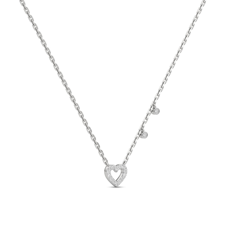 Main Image 2 of 1/5 CT. T.W. Lab-Grown Diamond Heart Necklace in Sterling Silver