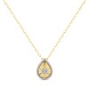 Thumbnail Image 1 of 1/4 CT. T.W. Diamond Frame Sunburst Teardrop Medallion Pendant in Sterling Silver with 24K Gold Plate