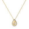 Thumbnail Image 2 of 1/4 CT. T.W. Diamond Frame Sunburst Teardrop Medallion Pendant in Sterling Silver with 24K Gold Plate