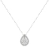 Thumbnail Image 1 of 1/4 CT. T.W. Diamond Frame Sunburst Teardrop Medallion Pendant in Sterling Silver