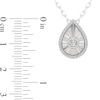 Thumbnail Image 3 of 1/4 CT. T.W. Diamond Frame Sunburst Teardrop Medallion Pendant in Sterling Silver