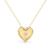 Thumbnail Image 3 of 1/4 CT. T.W. Diamond Frame Sunburst Heart Medallion Pendant in Sterling Silver with 24K Gold Plate