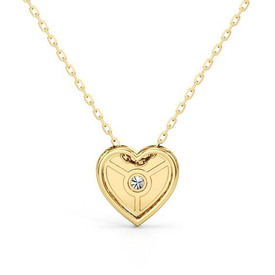 1/4 CT. T.w. Diamond Frame Sunburst Heart Medallion Pendant in Sterling Silver with 24K Gold Plate