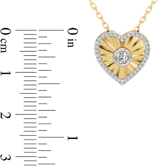 1/4 CT. T.w. Diamond Frame Sunburst Heart Medallion Pendant in Sterling Silver with 24K Gold Plate
