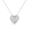 Thumbnail Image 3 of 1/4 CT. T.W. Diamond Frame Sunburst Heart Medallion Pendant in Sterling Silver