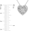 Thumbnail Image 4 of 1/4 CT. T.W. Diamond Frame Sunburst Heart Medallion Pendant in Sterling Silver