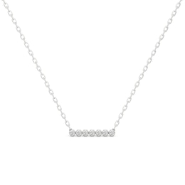 1/5 CT. T.W. Diamond Bezel-Set Seven Stone Bar Necklace in 10K White Gold
