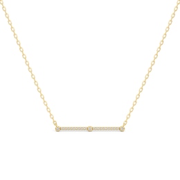 1/4 CT. T.W. Diamond Station Bar Necklace in 10K Gold