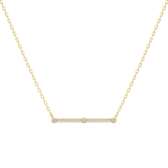 1/4 CT. T.w. Diamond Station Bar Necklace in 10K Gold