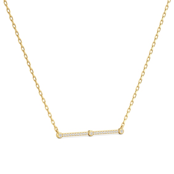 1/4 CT. T.w. Diamond Station Bar Necklace in 10K Gold