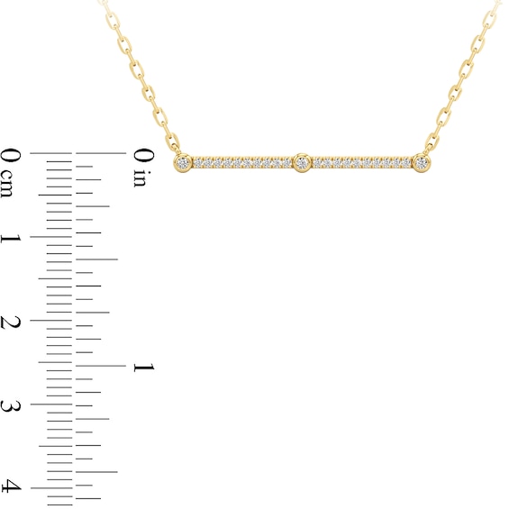 1/4 CT. T.w. Diamond Station Bar Necklace in 10K Gold
