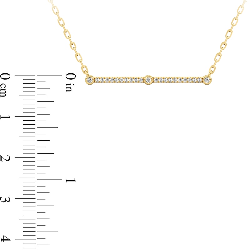Main Image 3 of 1/4 CT. T.W. Diamond Station Bar Necklace in 10K Gold