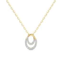 1/3 CT. T.W. Diamond Interlocking Ovals Pendant in 10K Gold
