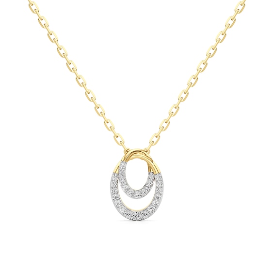 1/3 CT. T.w. Diamond Interlocking Ovals Pendant in 10K Gold