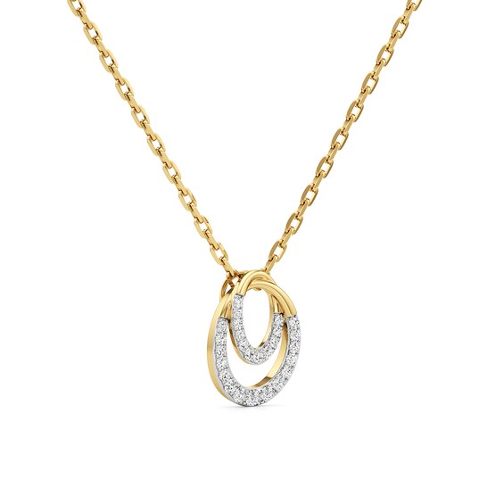 1/3 CT. T.w. Diamond Interlocking Ovals Pendant in 10K Gold