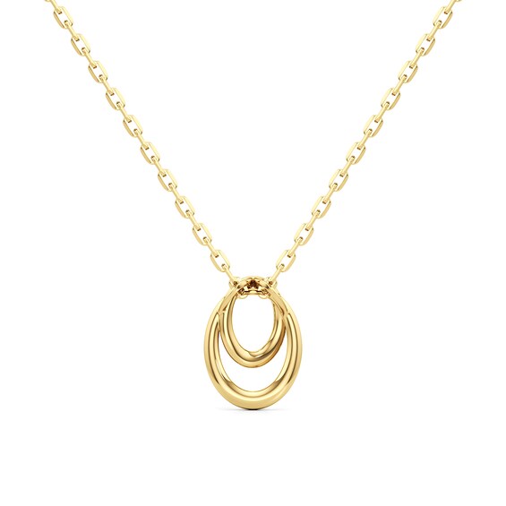1/3 CT. T.w. Diamond Interlocking Ovals Pendant in 10K Gold