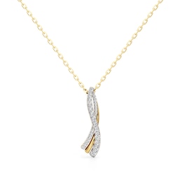 1/2 CT. T.W. Lab-Grown Diamond Graduated Curved Crossover Pendant in 14K Gold