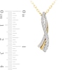 Thumbnail Image 4 of 1/2 CT. T.W. Lab-Grown Diamond Graduated Curved Crossover Pendant in 14K Gold