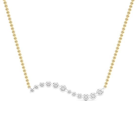 1/2 CT. T.w. Lab-Grown Diamond Graduated Curved Bar Necklace in 14K Gold