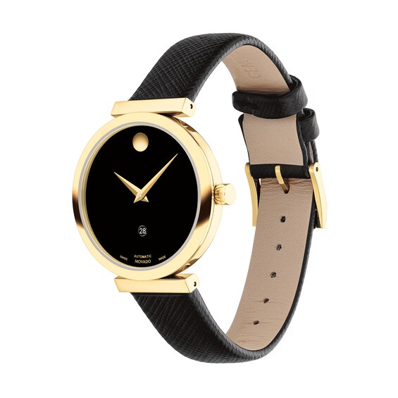 Ladiesâ Movado MuseumÂ® Classic Automatic Watch with Black Dial (Model: 0607676)