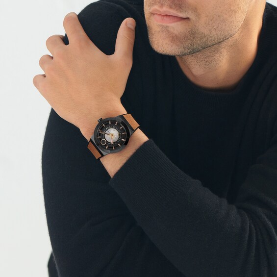 Men's Movado BoldÂ® Fusion Automatic Men's Watch with Black Exhibition Dial (Model: 3601248)