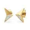 Thumbnail Image 1 of 1/20 CT. T.W. Diamond Arrow Stud Earrings in Sterling Silver with 24K Gold Plate