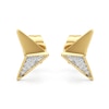 Thumbnail Image 2 of 1/20 CT. T.W. Diamond Arrow Stud Earrings in Sterling Silver with 24K Gold Plate