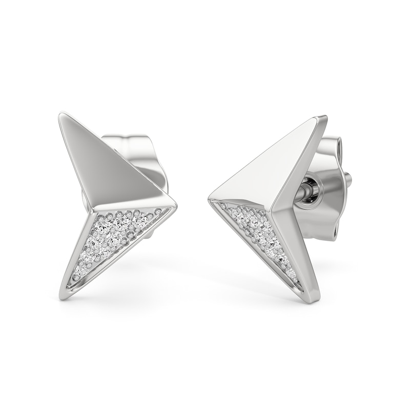 Main Image 1 of 1/20 CT. T.W. Diamond Arrow Stud Earrings in Sterling Silver
