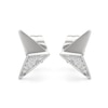 Thumbnail Image 2 of 1/20 CT. T.W. Diamond Arrow Stud Earrings in Sterling Silver