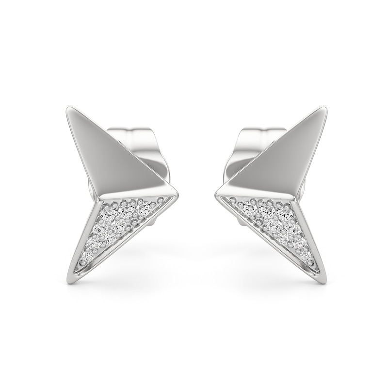 Main Image 2 of 1/20 CT. T.W. Diamond Arrow Stud Earrings in Sterling Silver