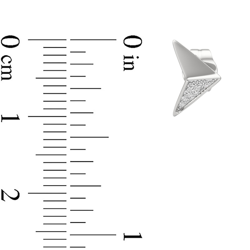 Main Image 3 of 1/20 CT. T.W. Diamond Arrow Stud Earrings in Sterling Silver