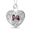 Thumbnail Image 1 of Engravable Brilliant-Edge Heart Photo Pendant in Sterling Silver (1 Image and 4 Lines) - 22”