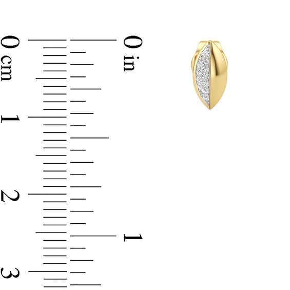 1/20 CT. T.w. Diamond Half-and-Half Marquise Stud Earrings in Sterling Silver with 24K Gold Plate
