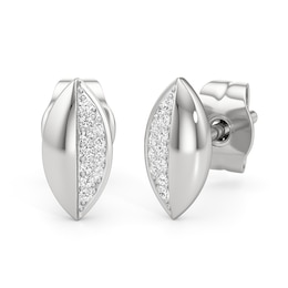 1/20 CT. T.W. Diamond Half-and-Half Marquise Stud Earrings in Sterling Silver