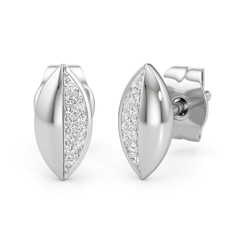 Main Image 1 of 1/20 CT. T.W. Diamond Half-and-Half Marquise Stud Earrings in Sterling Silver