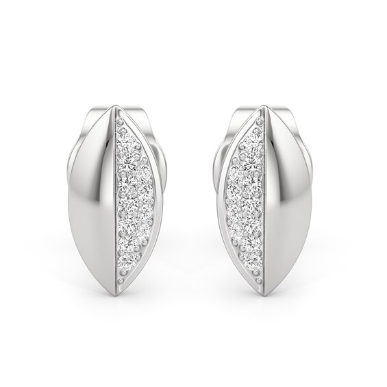 1/20 CT. T.w. Diamond Half-and-Half Marquise Stud Earrings in Sterling Silver