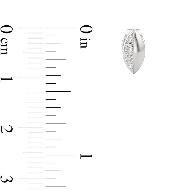 Main Image 3 of 1/20 CT. T.W. Diamond Half-and-Half Marquise Stud Earrings in Sterling Silver