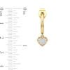 Thumbnail Image 3 of 1/10 CT. T.W. Multi-Diamond Heart Dangle Hoop Earrings in Sterling Silver with 24K Gold Plate