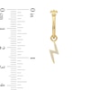 Thumbnail Image 3 of 1/10 CT. T.W. Diamond Lightning Bolt Dangle Hoop Earrings in Sterling Silver with 24K Gold Plate