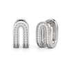 Thumbnail Image 1 of 1/10 CT. T.W. Diamond U-Hoop Earrings in Sterling Silver