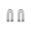 Thumbnail Image 2 of 1/10 CT. T.W. Diamond U-Hoop Earrings in Sterling Silver