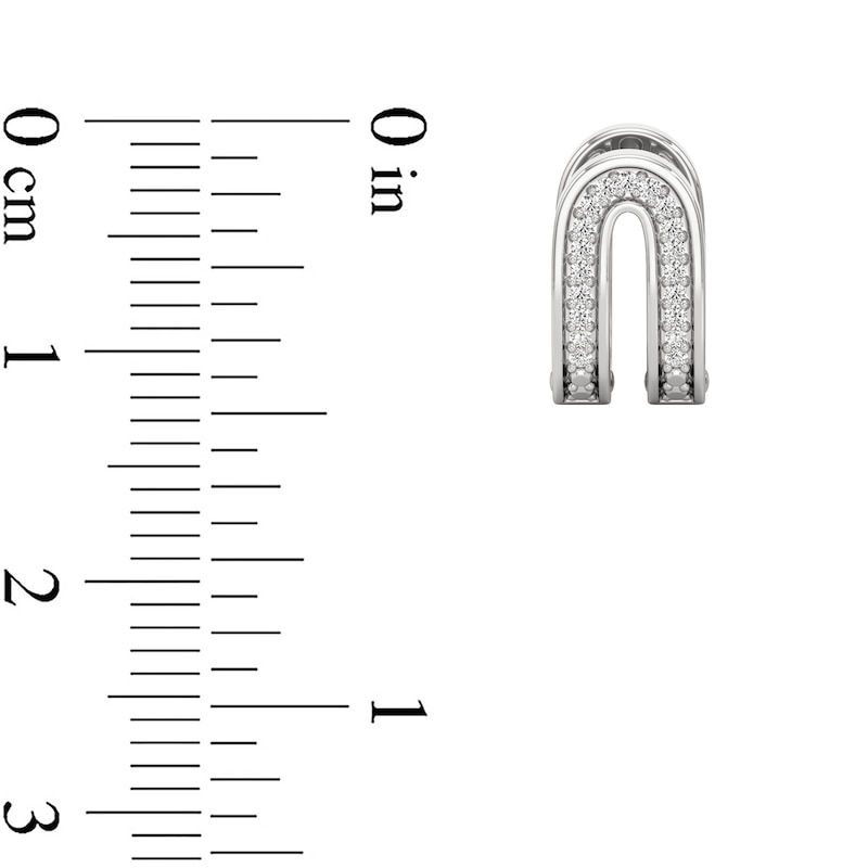 Main Image 3 of 1/10 CT. T.W. Diamond U-Hoop Earrings in Sterling Silver