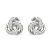 Thumbnail Image 2 of 1/10 CT. T.W. Diamond Love Knot Stud Earrings in Sterling Silver