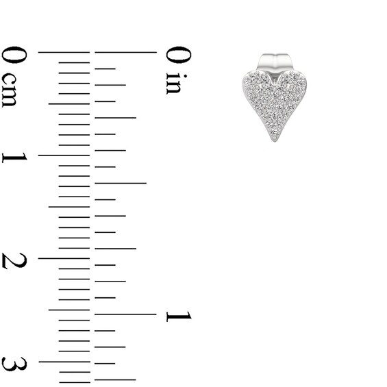 1/10 CT. T.w. Heart-Shaped Multi-Diamond Stud Earrings in Sterling Silver