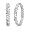 Thumbnail Image 1 of 1/2 CT. T.W. Diamond Cuban Curb Chain Hoop Earrings in Sterling Silver