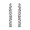 Thumbnail Image 2 of 1/2 CT. T.W. Diamond Cuban Curb Chain Hoop Earrings in Sterling Silver