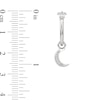 Thumbnail Image 3 of Diamond Accent Crescent Moon Dangle Hoop Earrings in Sterling Silver