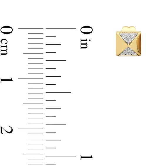 1/20 CT. T.w. Diamond Spike Stud Earrings in Sterling Silver with 24K Gold Plate
