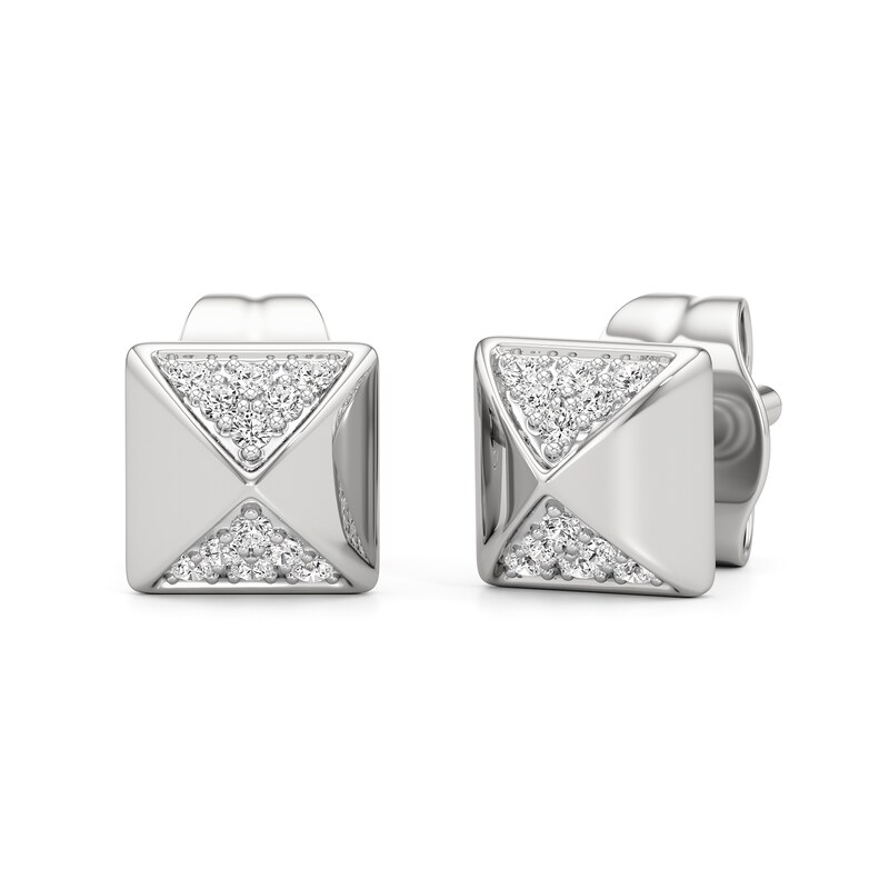 Main Image 1 of 1/20 CT. T.W. Diamond Spike Stud Earrings in Sterling Silver